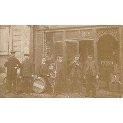 Superbe et Rare photo cpa 75008 PARIS. Vins et Charbons BES 2 Place Henri Bergson 1909