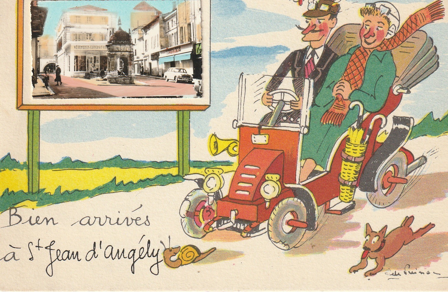 17 SAINT-JEAN-D'ANGELY. Illustration avec véritable mini-photo