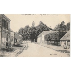 60 DIEUDONNE. Café Boulet ou Marius rue Principale animée 1925