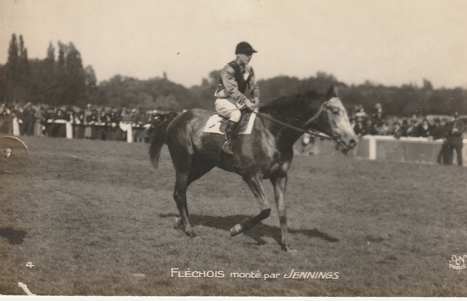 Photo cpa Sports HIPPISME Jeux olympiques Paris 1924 FLECHOIS monté par JENNINGS