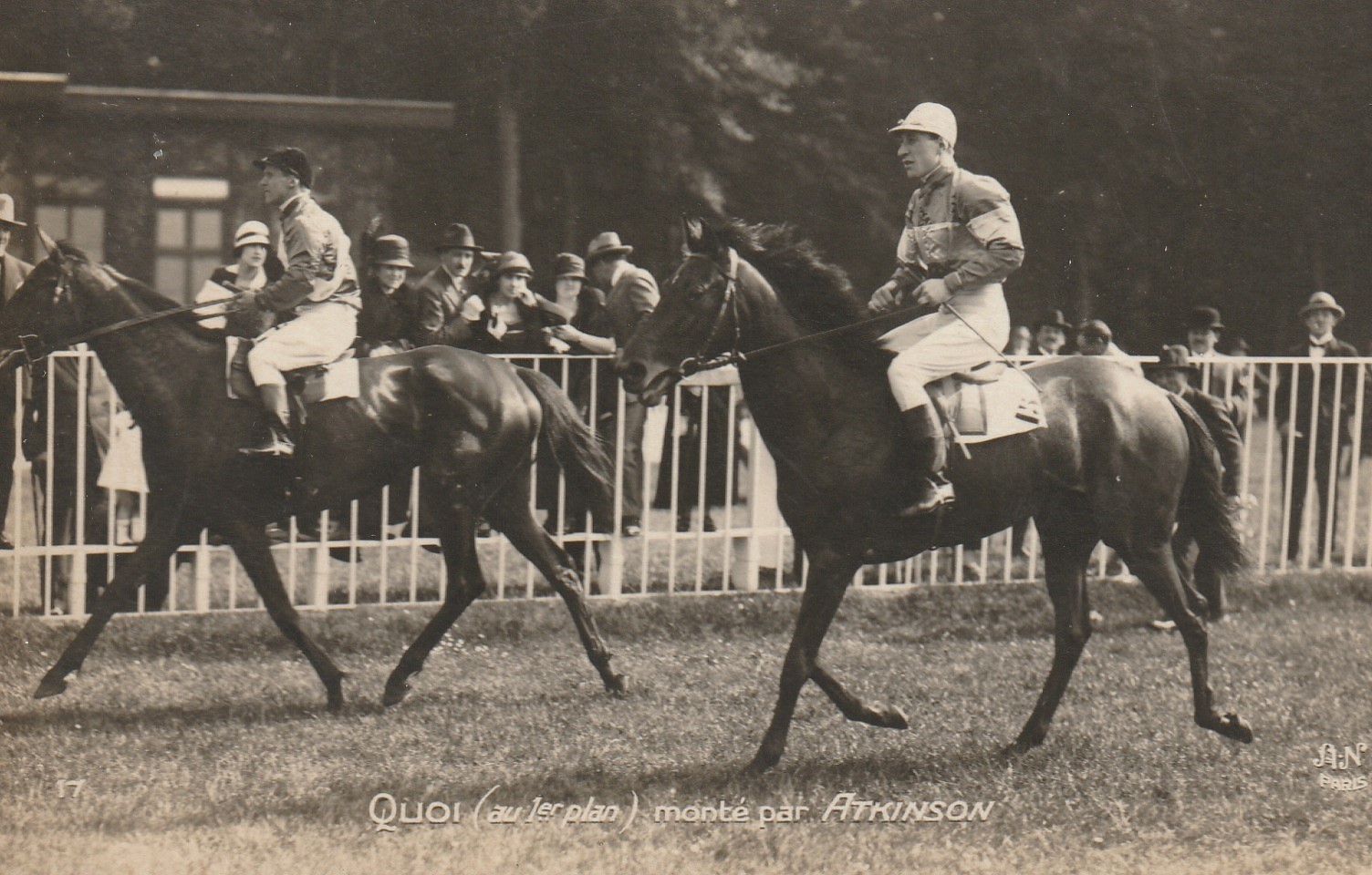 Photo cpa Sports HIPPISME Courses Hippodrome PARIS. QUOI monté par ATKINSON