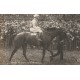 Photo cpa Sports HIPPISME Courses Hippodrome Paris. HEROS XII monté par MITCHELL (2 trous de punaise)...