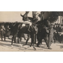 Photo cpa Sports HIPPISME Courses Hippodrome Paris. Cheval MASSINE monté par SHARPE