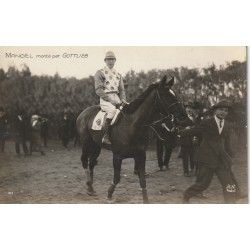 Photo cpa Sports HIPPISME Courses Hippodrome Paris. Cheval MANOËL monté par GOTTLIEB
