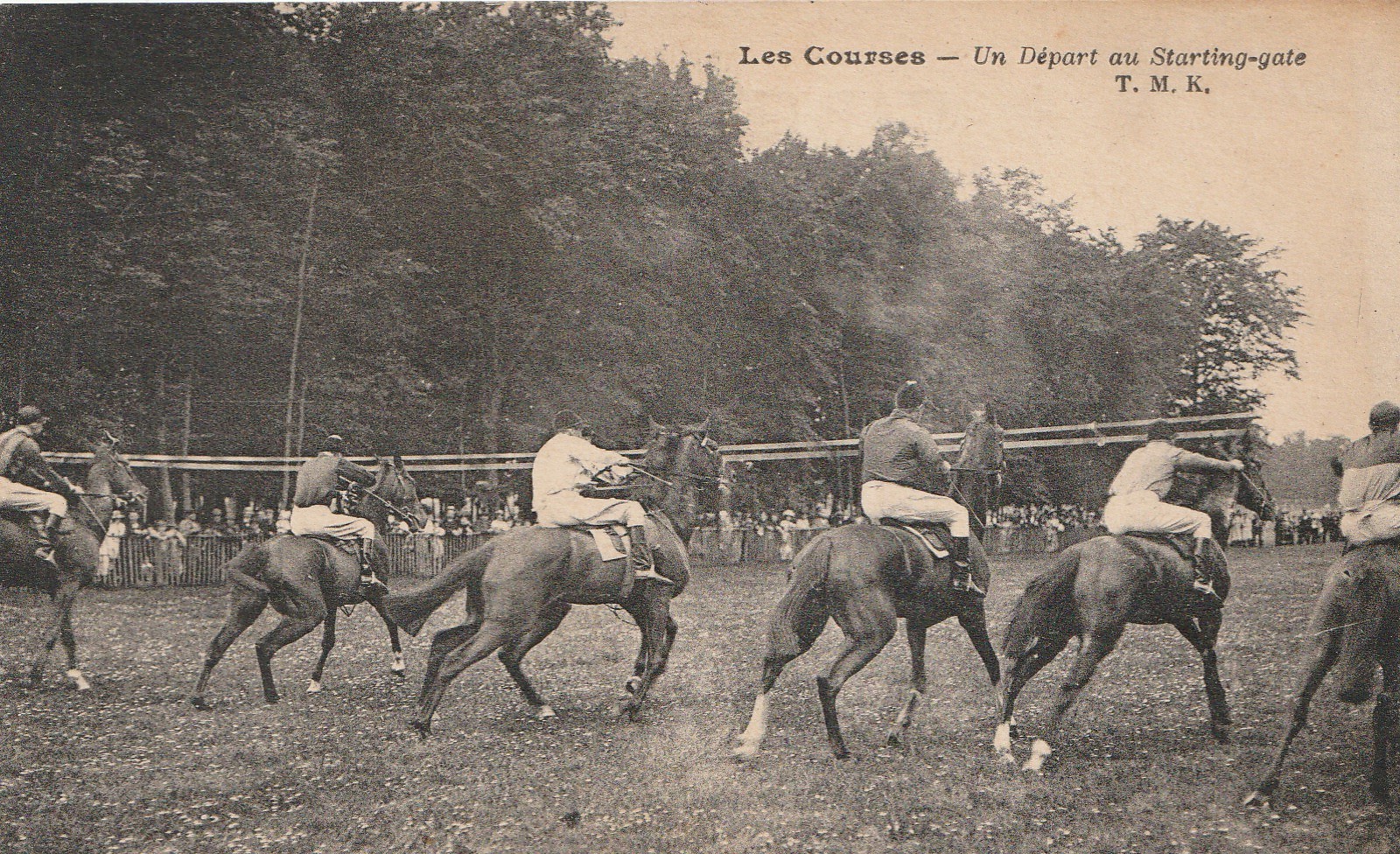 Sport Course Hippisme. 60 CHANTILLY Chevaux et Jockeys un Départ au Starting-gate