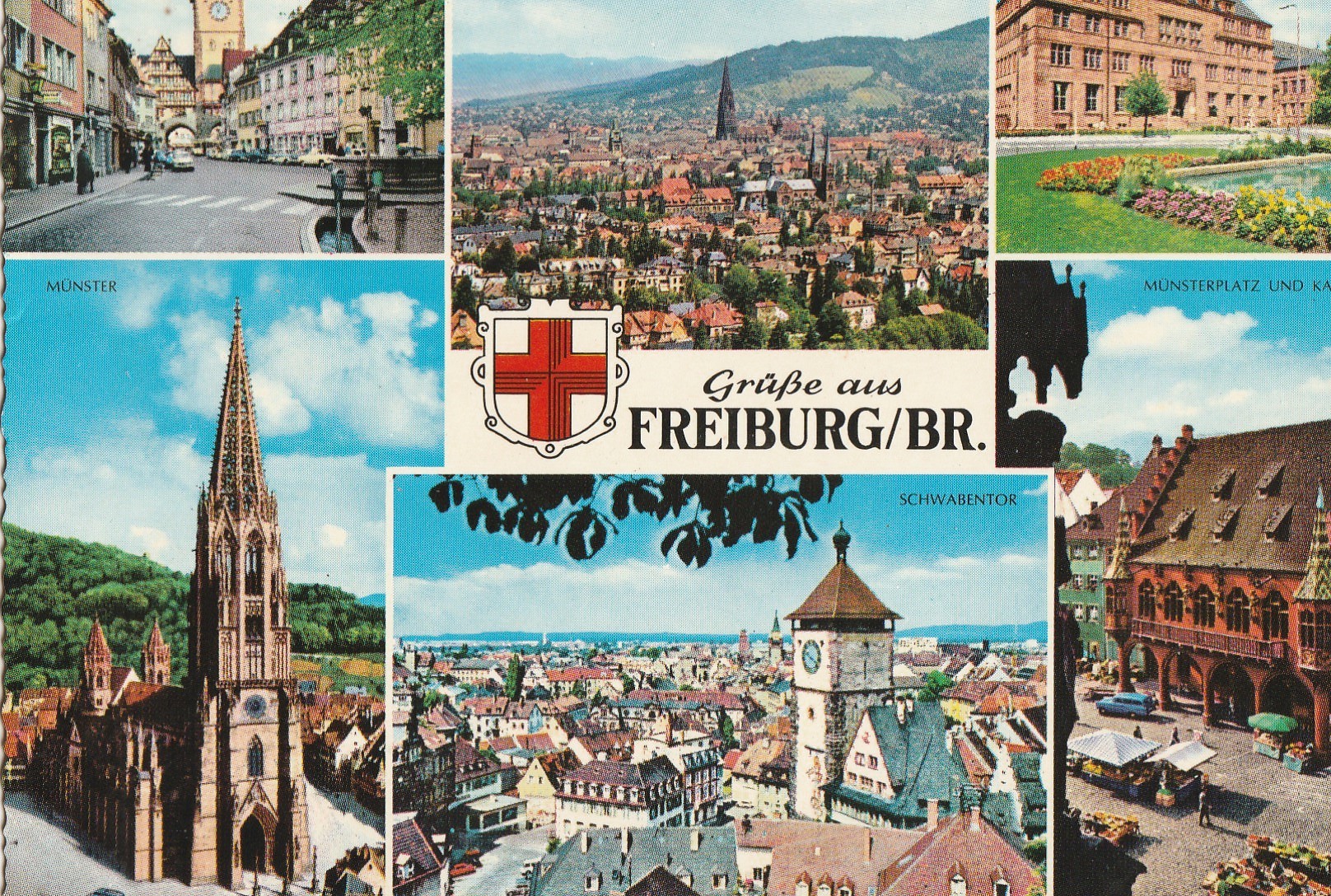Photo Cpsm grand format Allemagne FREIBURG. Gr¨sse aus multivues
