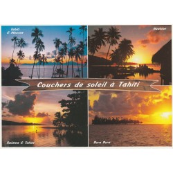 Photo Cpsm grand format TAHITI. Couchers de Soleil sur les Îles