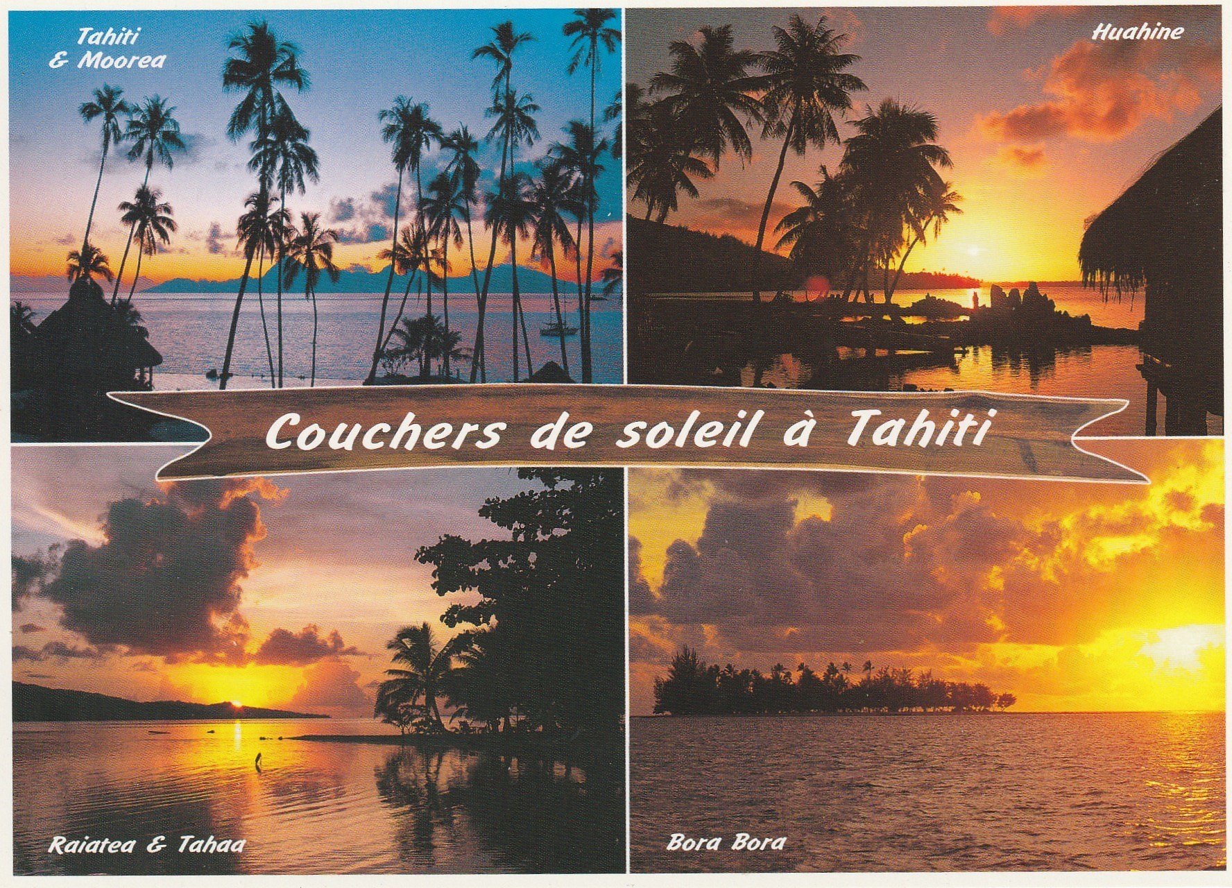 Photo Cpsm grand format TAHITI. Couchers de Soleil sur les Îles