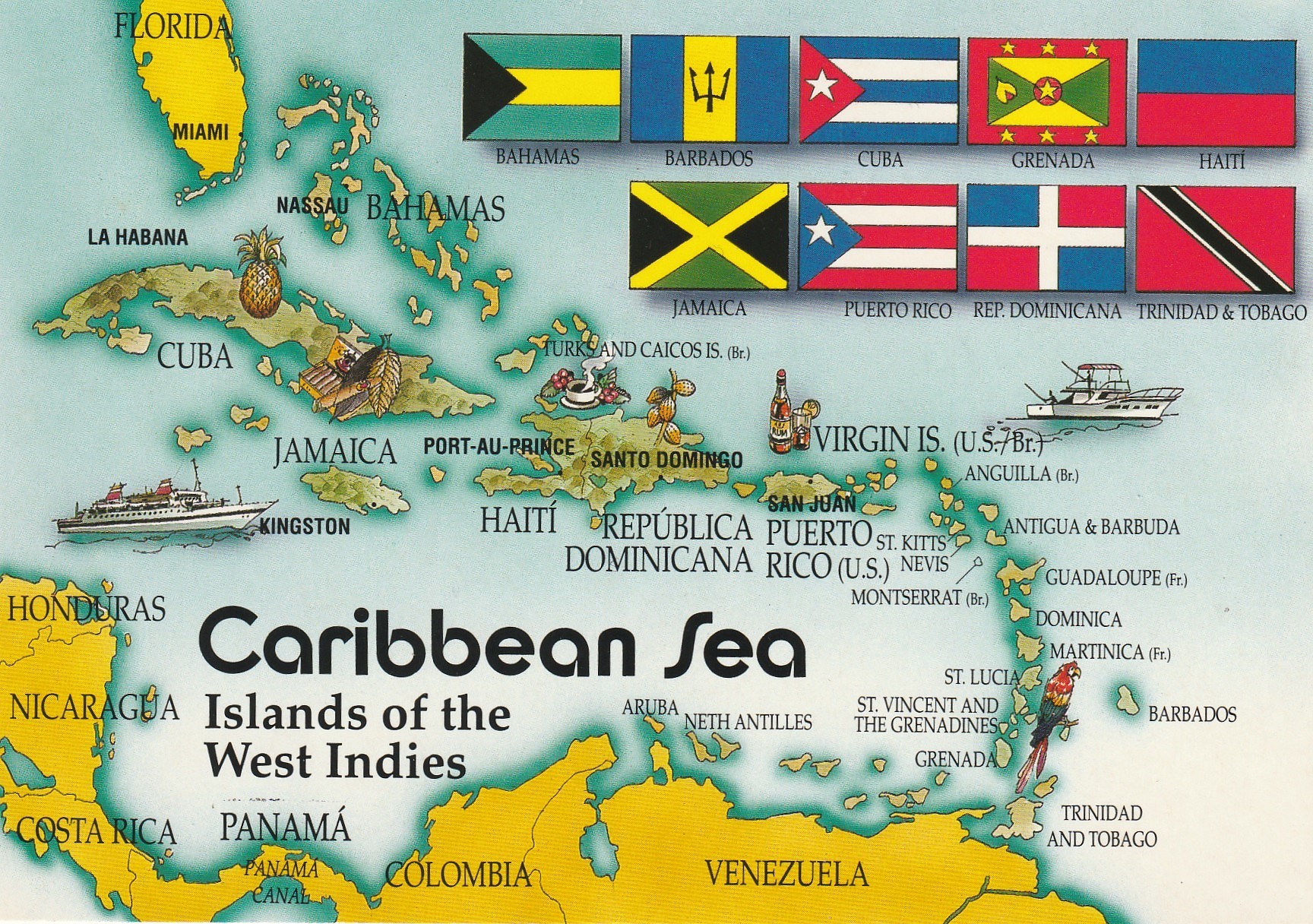Photo Cpsm grand format CARIBBEAN SEA Islands of the West Indies