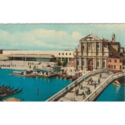 4 x Photo cpsm petit format VENEZIA VENISE. Chiesa degli Scalzi & Stazione, Palazzo Ducale, Piazetta & Isola S. Giorgio,