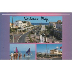 3 x Photo cpsm petit format NARBONNE Plage. Avenue de la Méditerranée, Eglise Lamourguier, Palai Archevêques et Cours Mi