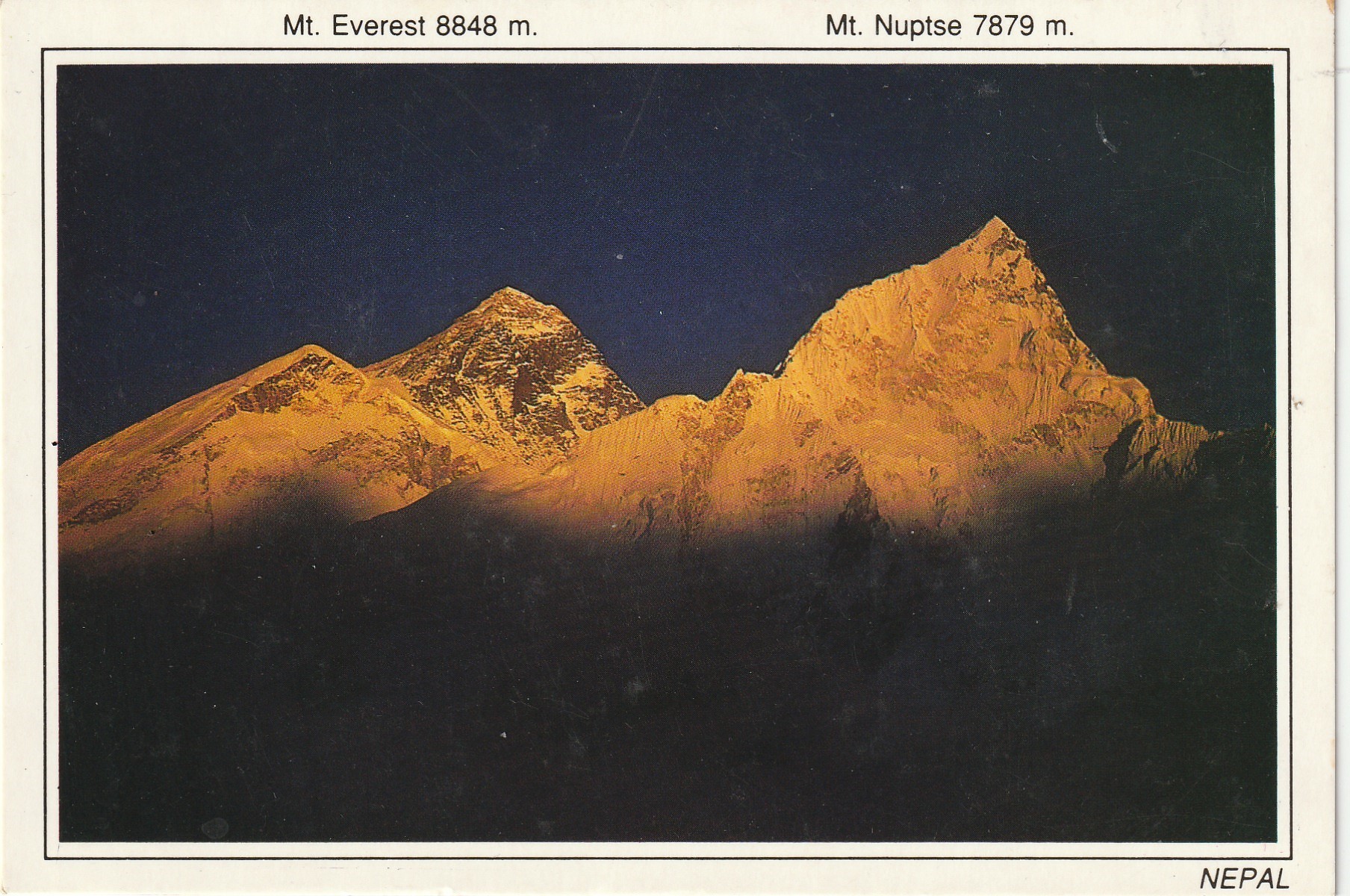 2 x Photo cpsm grand format NEPAL. Everest & Moon Rise over Machhapuchhre