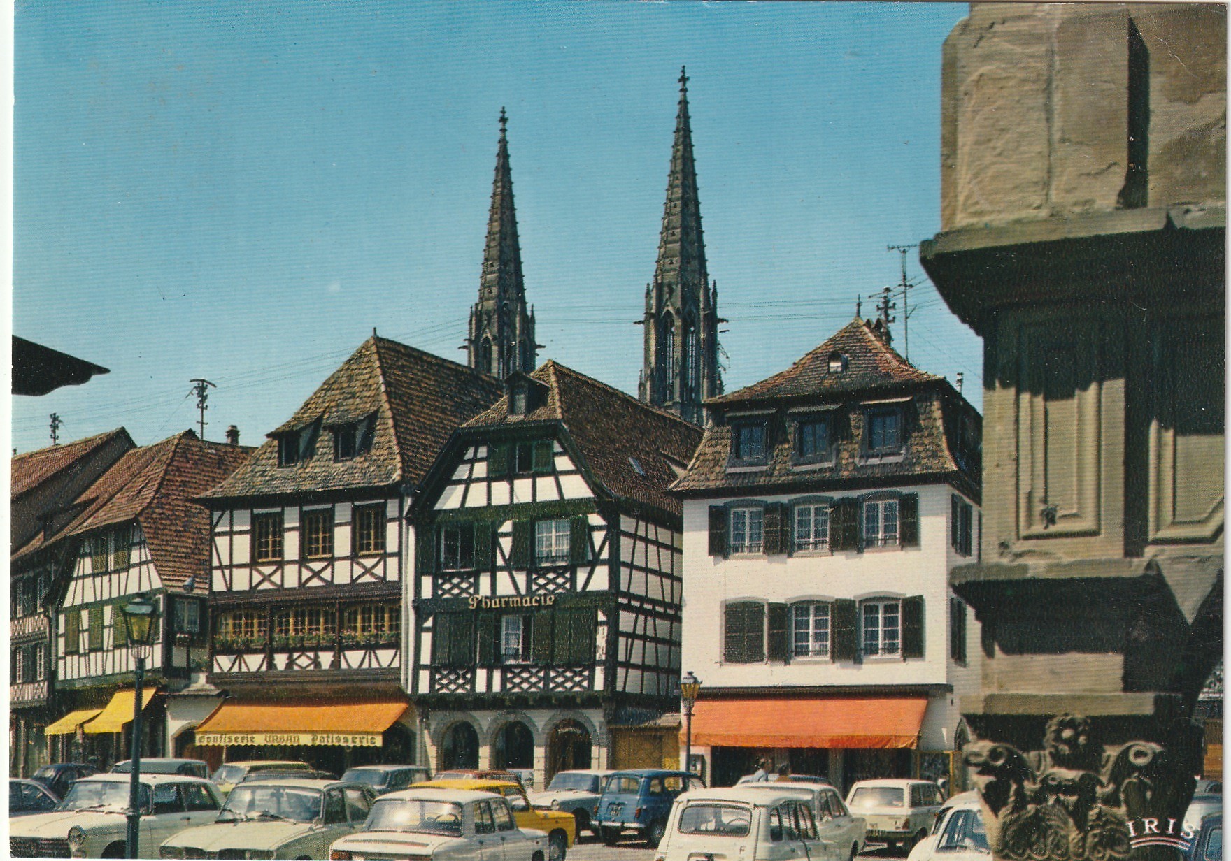 2 x Photo cpsm grand format 67 OBERNAI & STRASBOURG. Place du Marché 1979