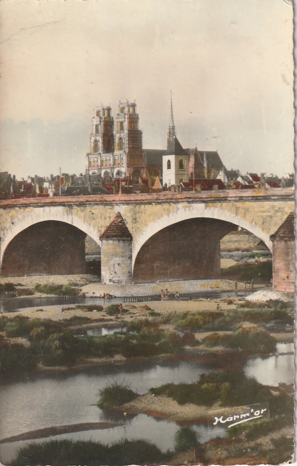 2 x Photo cpsm petit format 45 ORLEANS et OLIVET. Pont Georges V 1961 et le Loiret