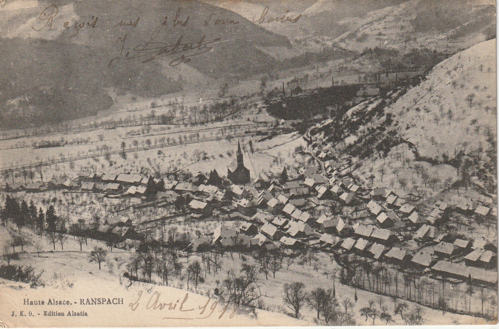 68 RANSPACH. Le Village sous la Neige 1918