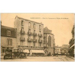 22 SAINT-BRIEUC. Superbe voitures Hôtel du Commerce et Eglise Saint-Guillaume. Autocar ancien