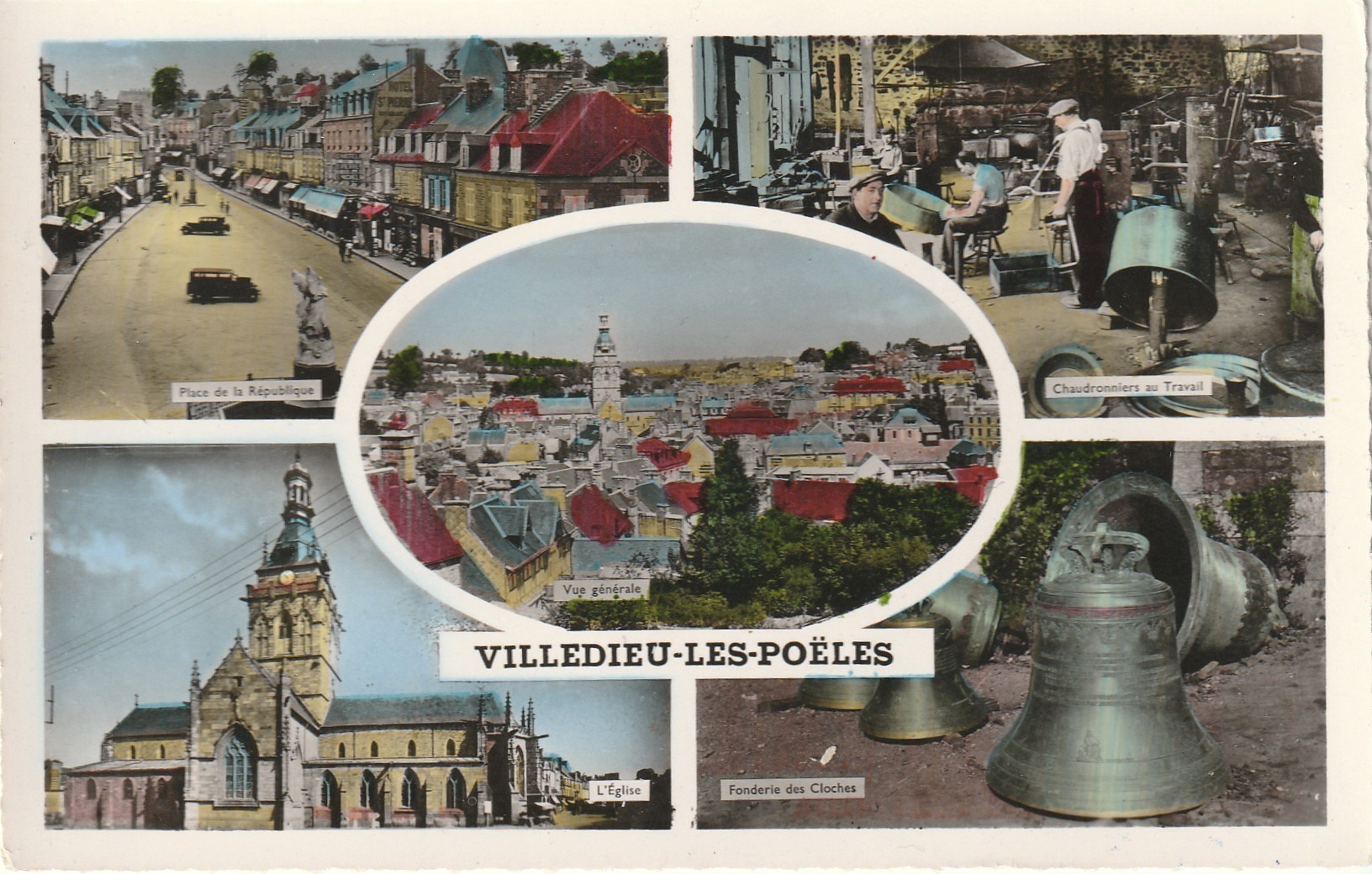 Photo cpsm petit format 50 VILLEDIEU-LES-POELES. Fonderie des Cloches