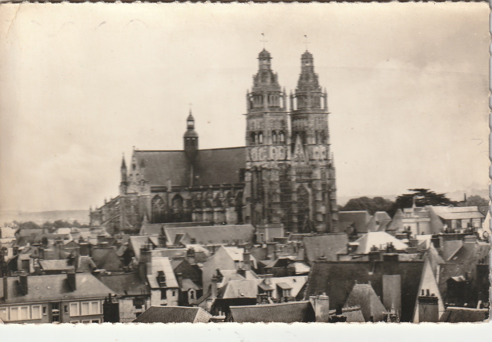 Photo cpsm petit format 37 TOURS. Cathédrale Saint-Gatien 1961