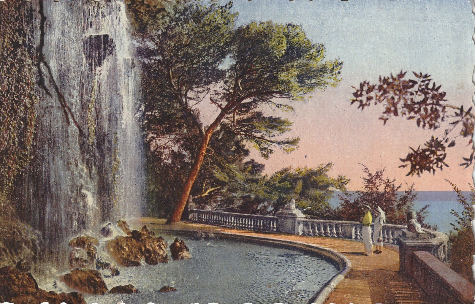 Photo cpsm petit format 06 NICE. La Cascade du Château vers 1960
