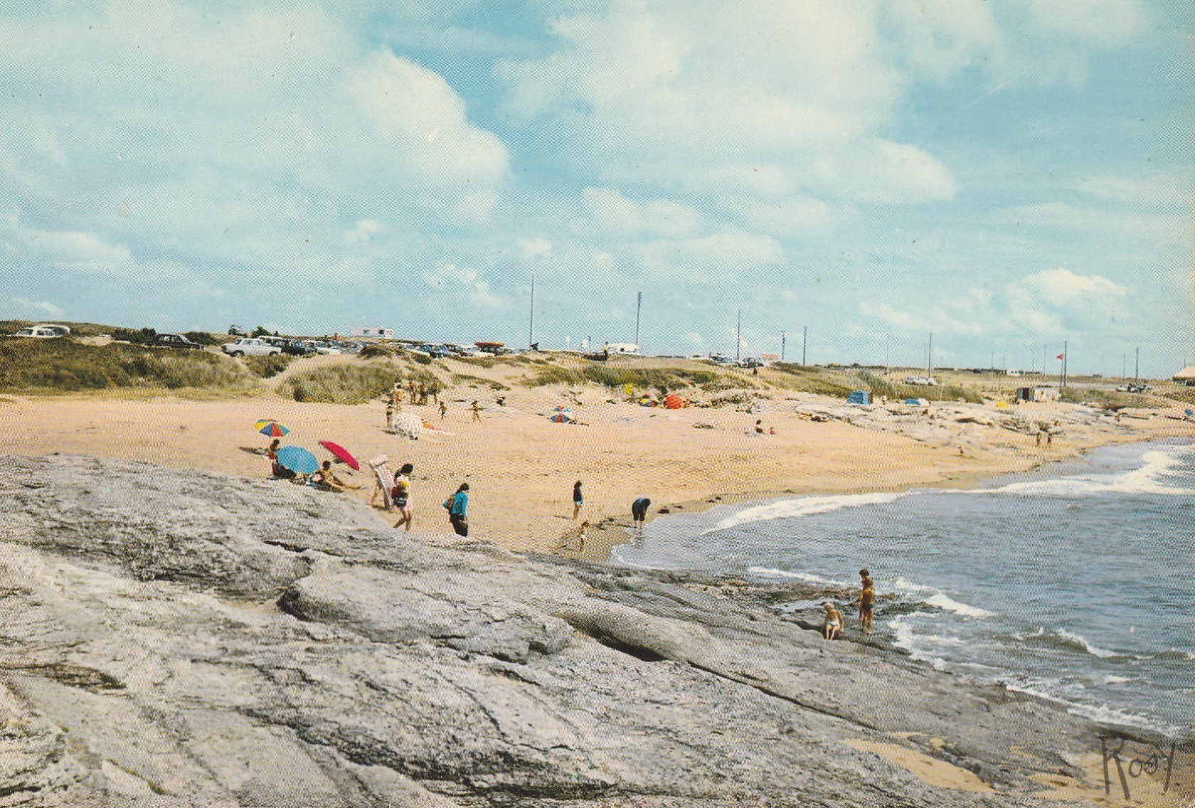 2 x Photo cpsm grand format 85 BRETIGNOLLES-SUR-MER Plage Saulzaie et Rocher Sainte-Véronique 1973