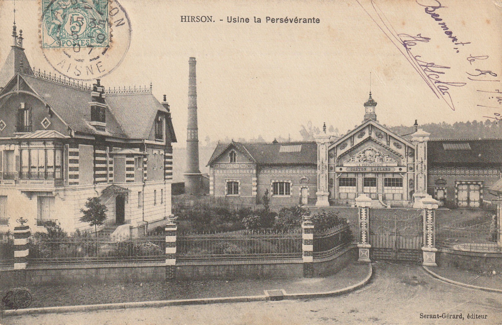 02 HIRSON. Usine la Persévérante Gaston Laulard 1907