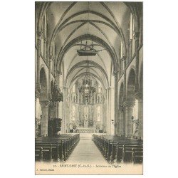 carte postale ancienne 22 SAINT-CAST. Intérieur de l'Eglise avec bateau au plafond