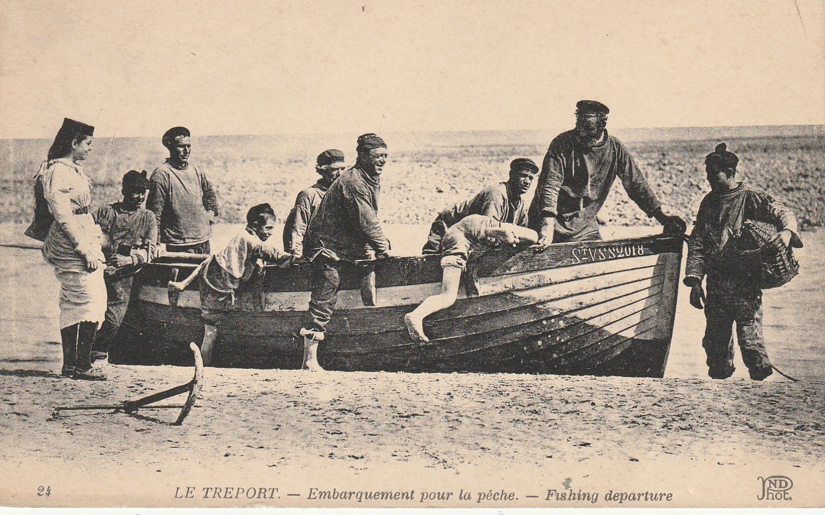 76 LE TREPORT. Embarquement pour la Pêche. Pêcheurs et Poissons