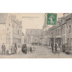35 SAINT-PIERRE-DE-PLESGUEN. Le Bourg avec animation 1916