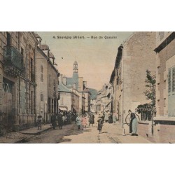 03 SOUVIGNY. Rue de Queune. Superbe carte toilée