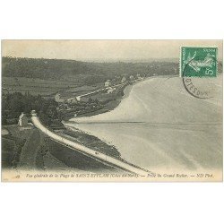 carte postale ancienne 22 SAINT-EFFLAM. Plage prise du Grand Rocher 1909