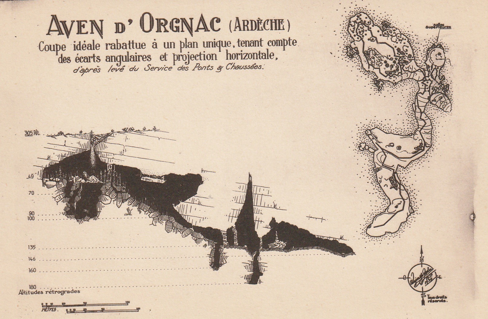 07 AVEN D'ORGNAC d'après levé du Service des Ponts et Chaussées