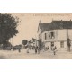 18 AVORD. Passage à niveau et Café Buraliste Sauvard Place de la Gare 1926