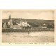 carte postale ancienne 22 SAINT-MICHEL-EN-GREVE. L'Eglise et Femme sur la Plage