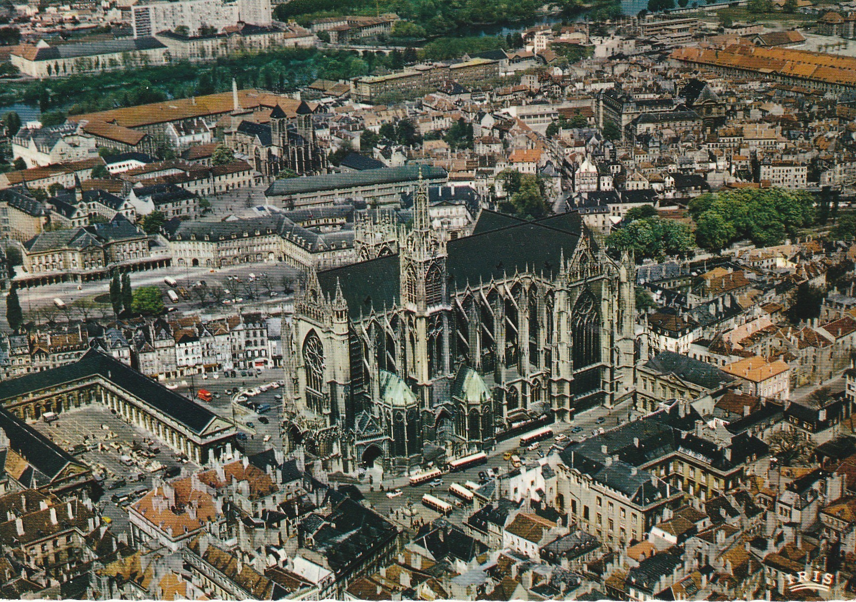 2 Photo Cpsm grand format 57 METZ, Cathédrale Gare et Temple