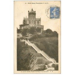 carte postale ancienne 22 SAINT-QUAY-PORTRIEUX. Escalier Plage de la Comtesse 1933
