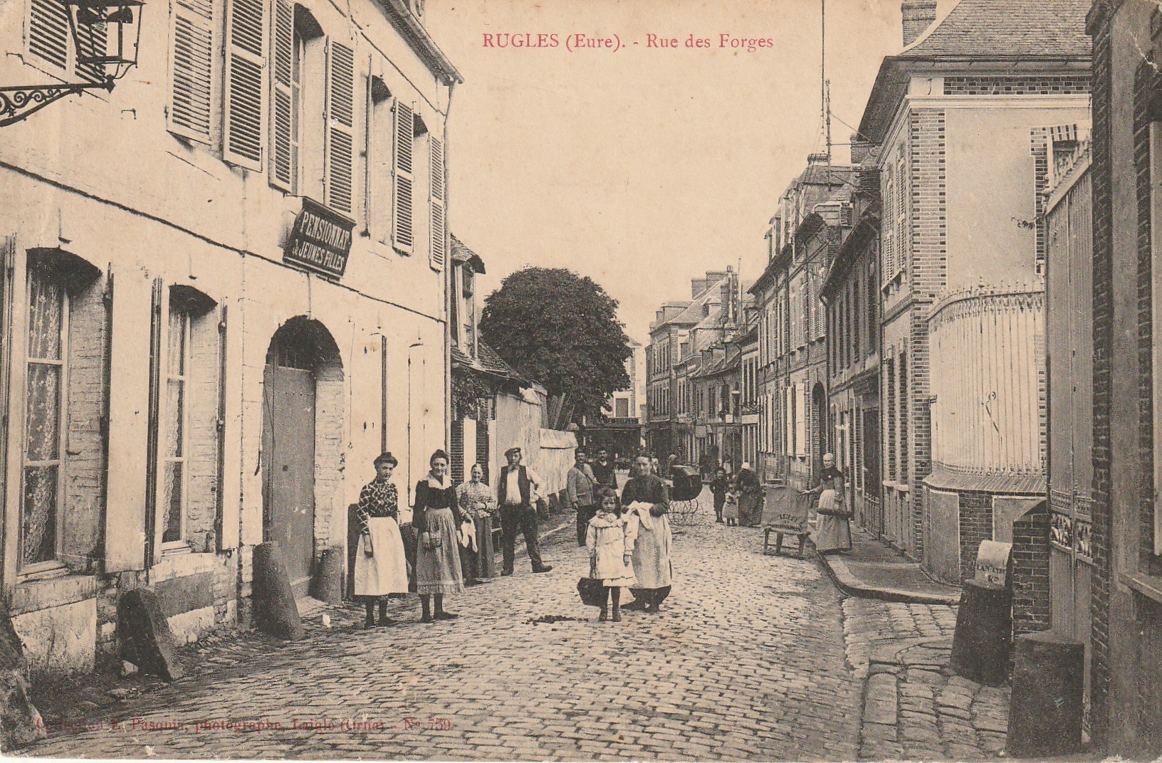27 RUGLES. Rue des Forges 1904 Pensionnat de Jeunes Filles