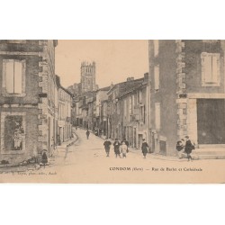 32 CONDOM. Rue de Barlet et Cathédrale 1905