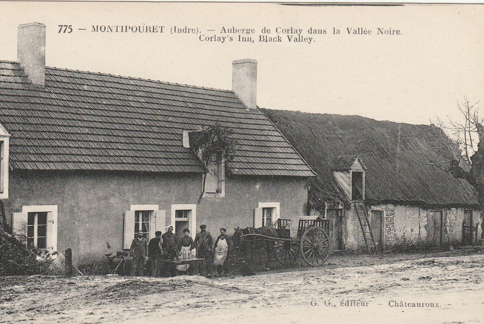 36 MONTIPOURET. Auberge de Corlay dans la Vallée Noire avec attelage