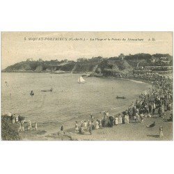 carte postale ancienne 22 SAINT-QUAY-PORTRIEUX. Pointe du Sémaohore et Plage 1927