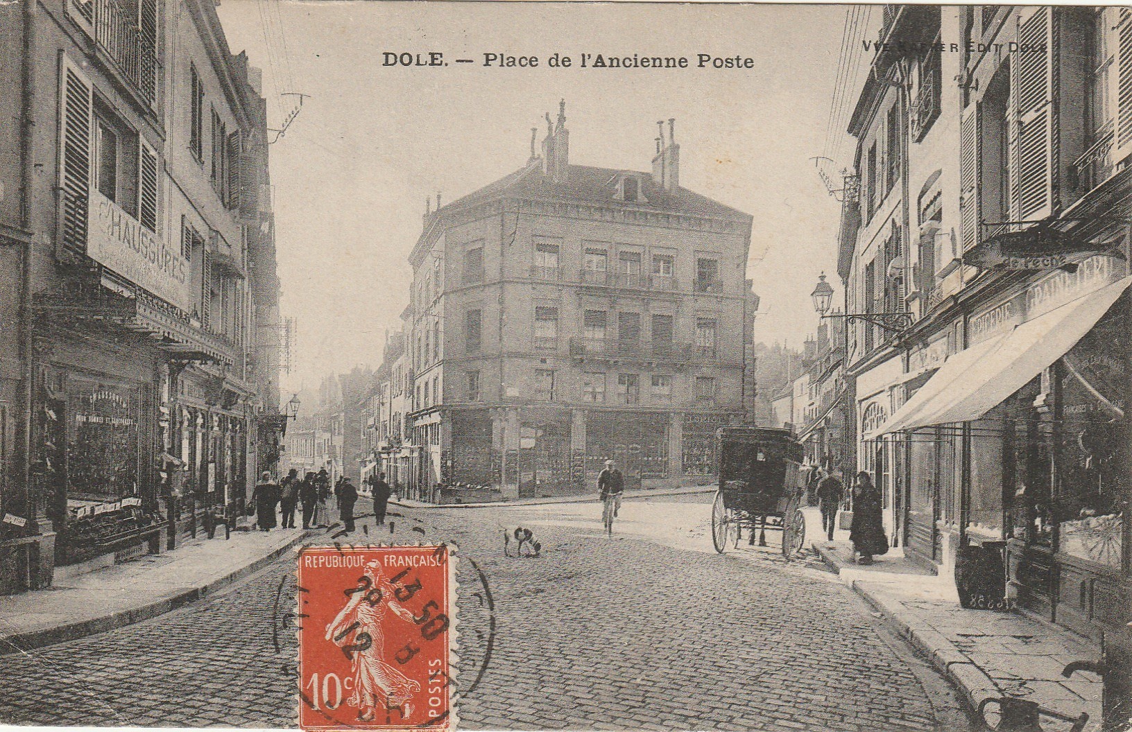 39 DOLE. Place de l'Ancienne Poste 1912 Epicerie et Chaussures
