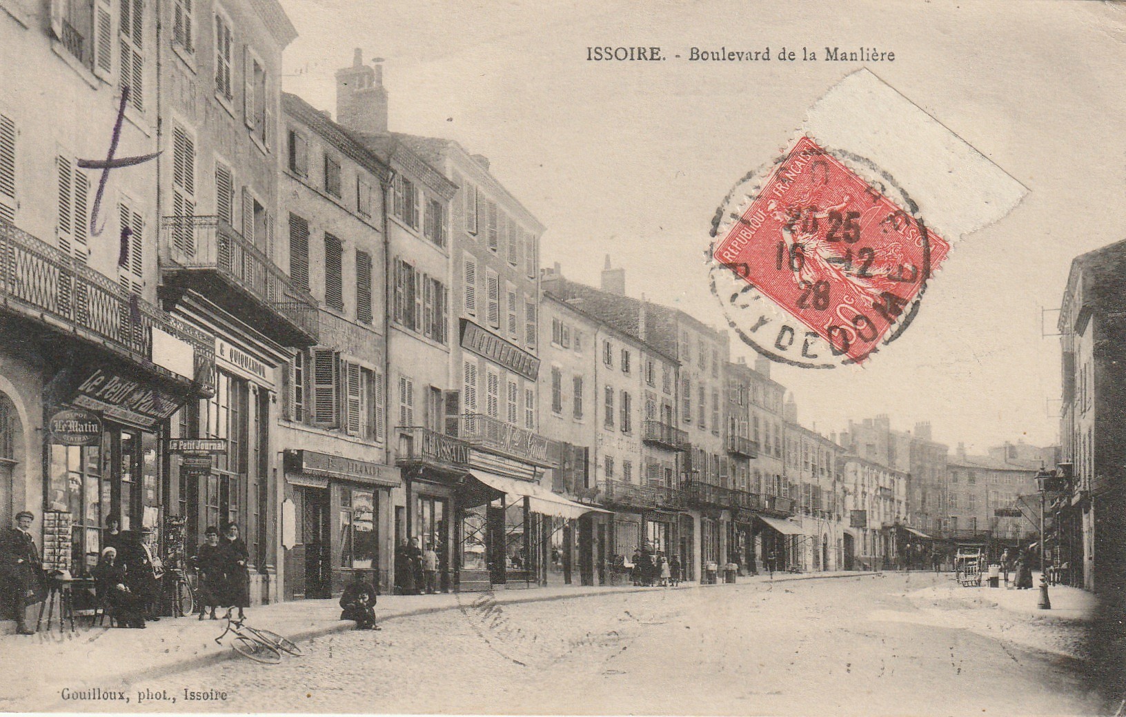 63 ISSOIRE. Librairie vente de Cartes Postale Boulevard de la Manlière 1928