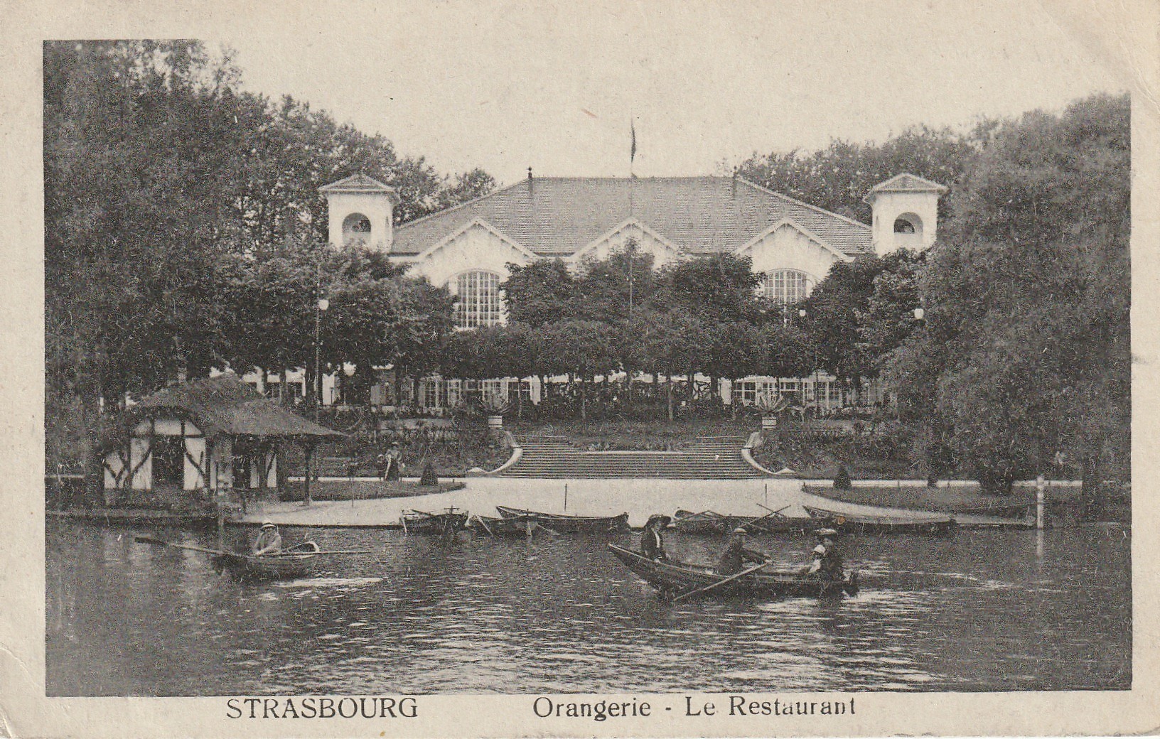 67 STRASBOURG. Orangerie le Restaurant et Canoteurs 1921