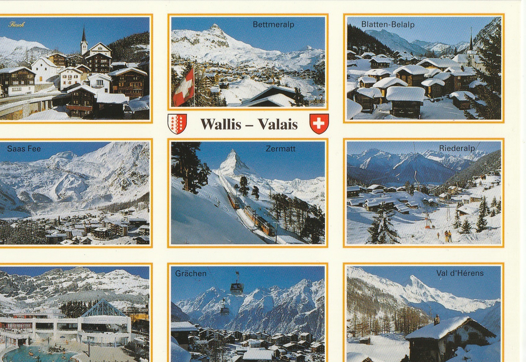 3 x photo cpsm grand format ZERMATT & WALLIS Riederalp ,