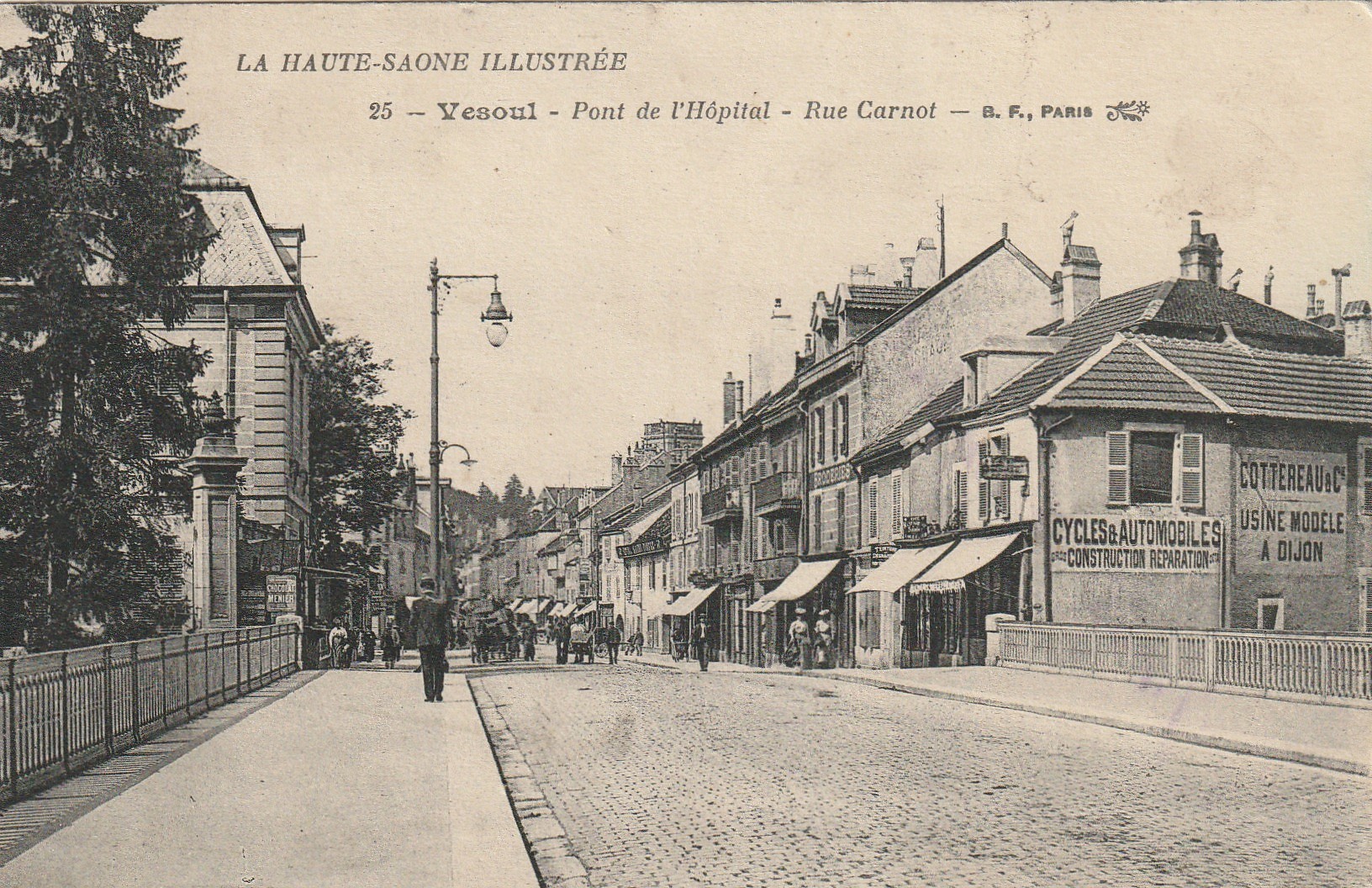 70 VESOUL. Pont de l'Hôpital Rue Carnot 1915