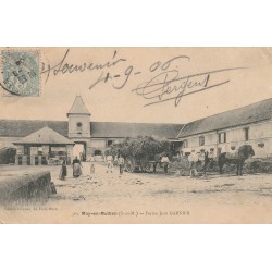 77 MAY-EN-MULTIEN. Attelage de foin Ferme Jean Garnier 1906