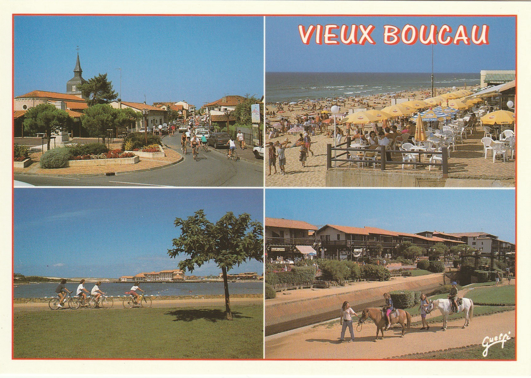 2 Photo Cpsm grand format 40 LES LANDES. Vieux Boucau et Moulin de Galoppe
