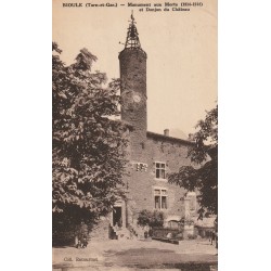 82 BIOULE. Monument aux Morts et Donjon du Château 1936 avec enfants