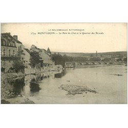 carte postale ancienne 03 MONTLUCON. Pont du Cher Quartier des Nicauds (ex humidité)...