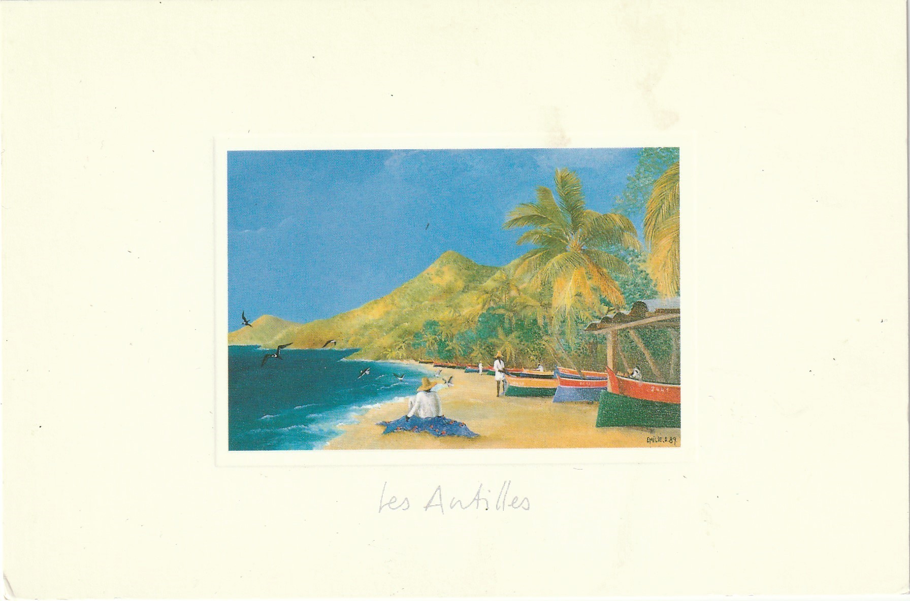 Photo Cpsm grand format ANTILLES. Les Pêcheurs par Emilie 1998