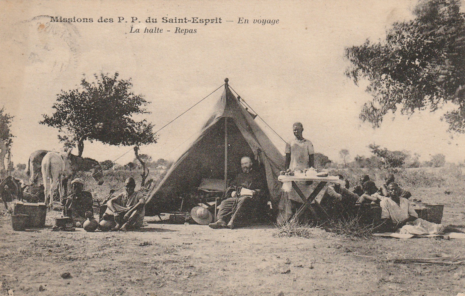 CONGO. La halte et le Repas en voyage. Missions des P.P du Saint-Esprit 1923